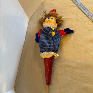 Vintage Gymboree Clown Toy One Size Multicolor Vintage 1987 Plush Wooden Handle